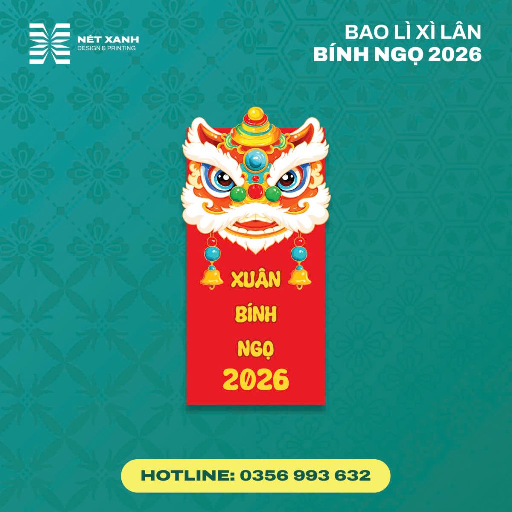 bao lì xì tết hình lân