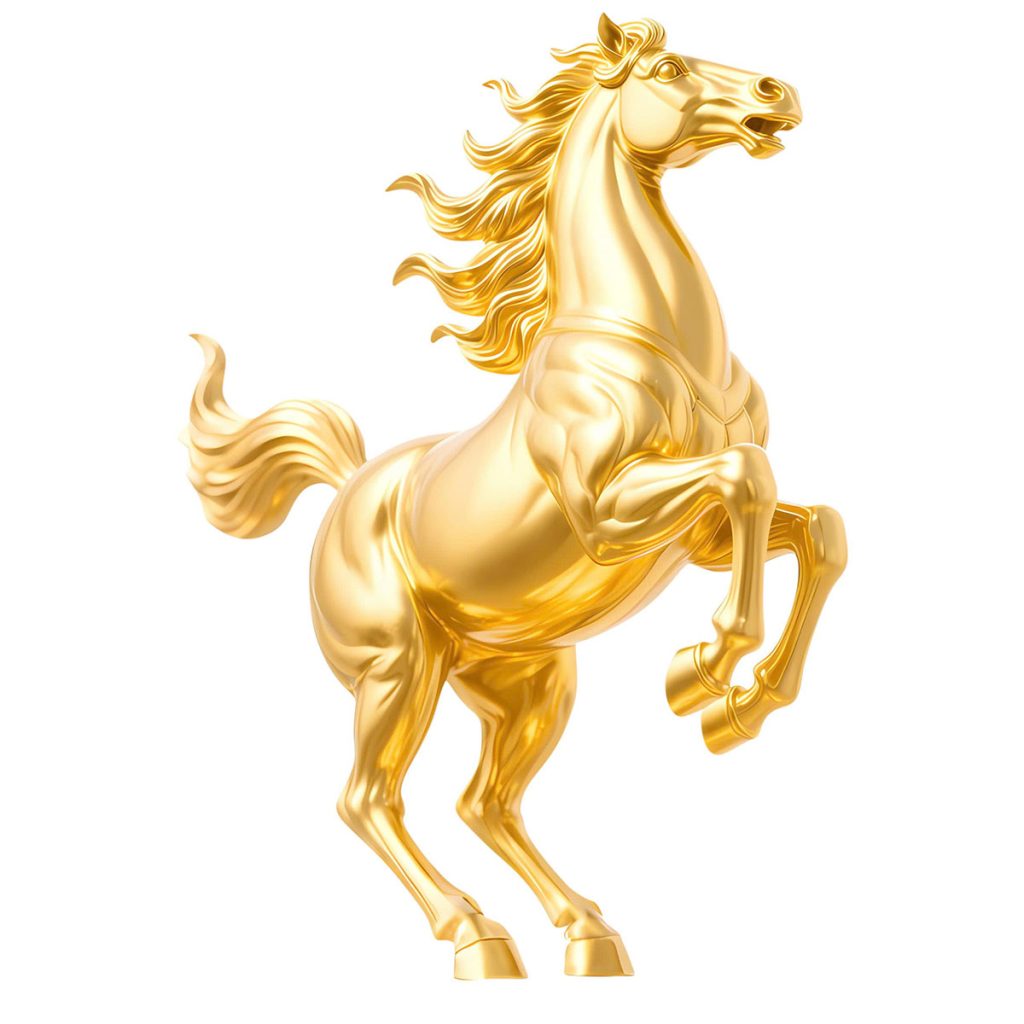 hình ngựa tết vàng gold