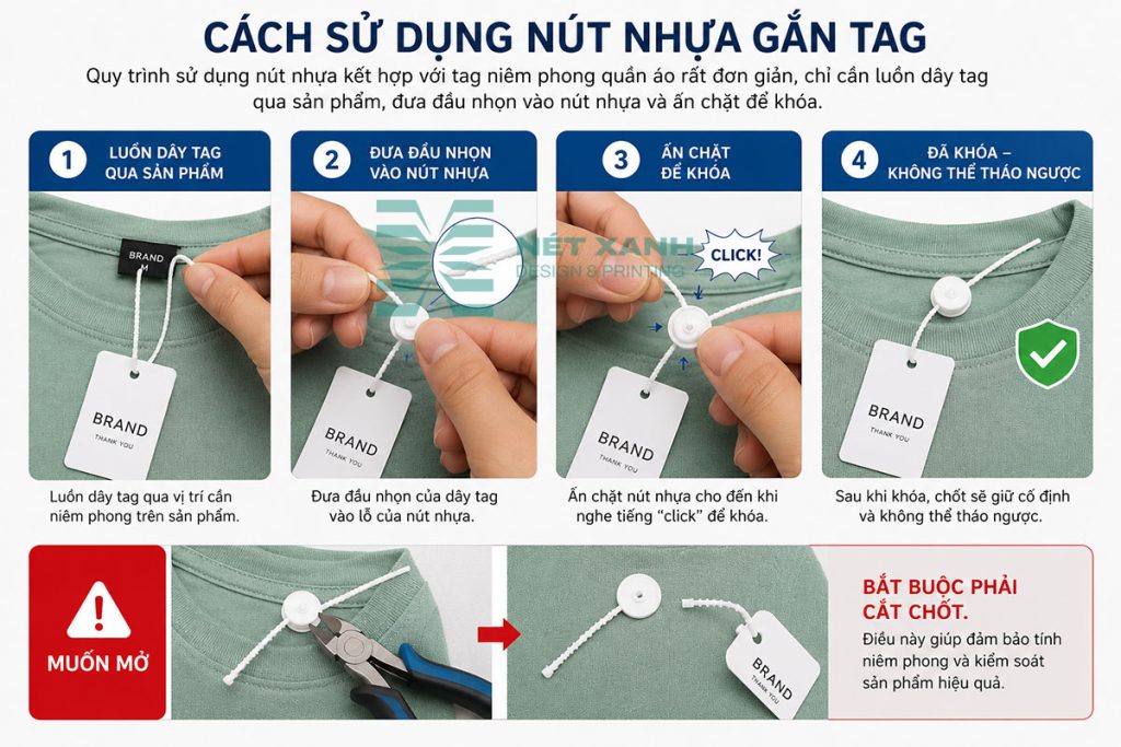 cach su dung nut nhua tag niem phong quan ao